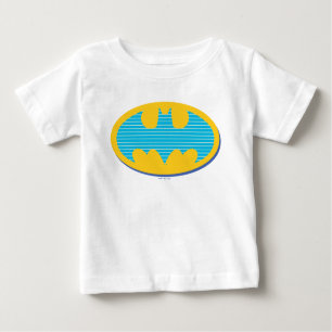 Batman   Cyan Stripes Symbol Baby T-shirt
