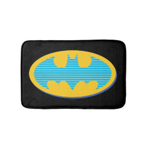 Batman Cyan Stripes Symbol Badematte