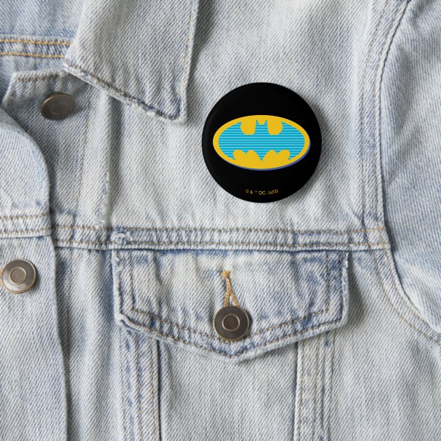 Batman | Cyan Stripes Symbol Button (Beispiel)