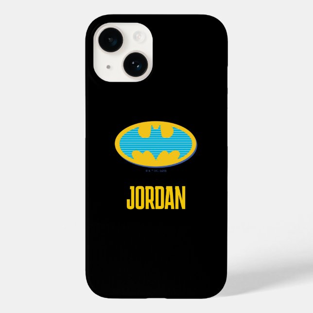 Batman | Cyan Stripes Symbol Case-Mate iPhone Hülle (Rückseite)