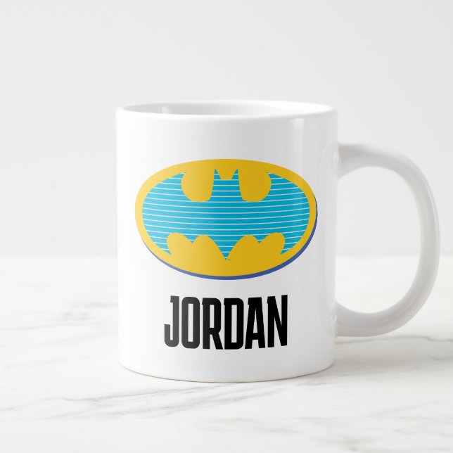 Batman | Cyan Stripes Symbol Jumbo-Tasse (Rechts)