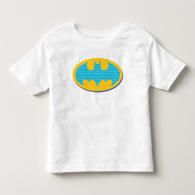 Batman | Cyan Stripes Symbol Kleinkind T-shirt (Vorderseite)