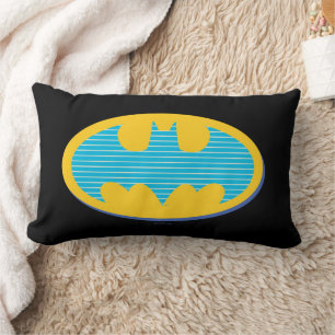 Batman   Cyan Stripes Symbol Lendenkissen