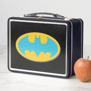 Batman   Cyan Stripes Symbol Metall Brotdose