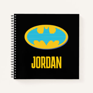 Batman   Cyan Stripes Symbol Notizbuch