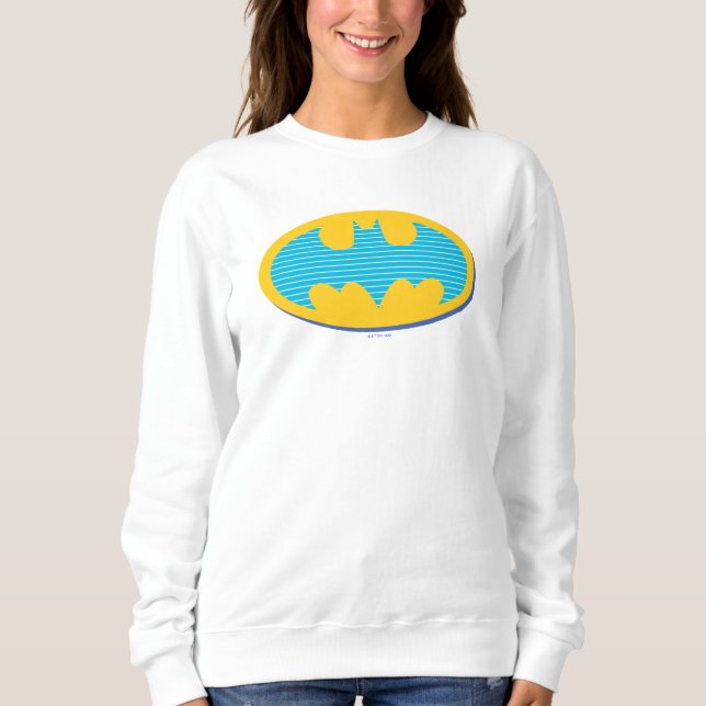 Batman | Cyan Stripes Symbol Sweatshirt (Vorderseite)