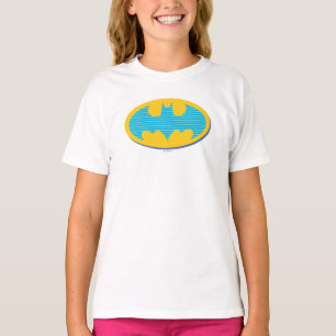 Batman Cyan Stripes Symbol T-Shirt