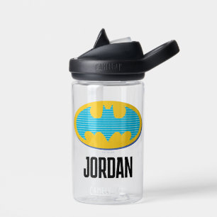 Batman   Cyan Stripes Symbol Trinkflasche