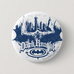Batman Dark Knight Citycape Blue Logo Button