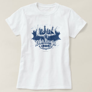 Batman Dark Knight Citycape Blue Logo T-Shirt