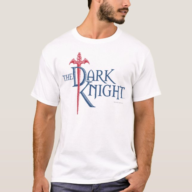 Batman Dark Knight | Name Red Sword Logo T-Shirt (Vorderseite)