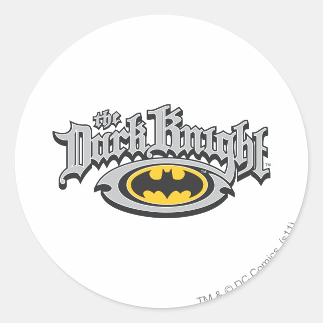 Batman Dark Knight | Name und Oval Logo Runder Aufkleber (Vorderseite)