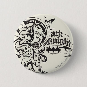 Batman Dark Knight   Verziertes Logo Button