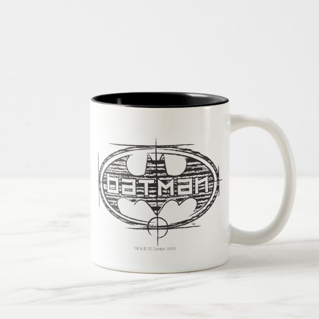 Batman | Entwurf des Logos Zweifarbige Tasse (Rechts)