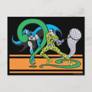 Batman Fights Riddler Postkarte