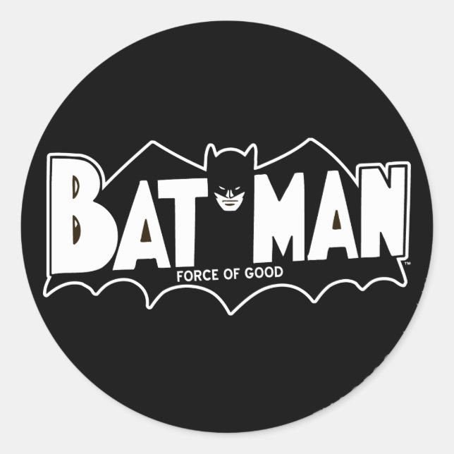 Batman | Force of Good 60er Logo Runder Aufkleber (Vorderseite)