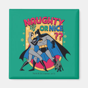 Batman   Frau unter Mistletoe naughty oder Nice Magnet