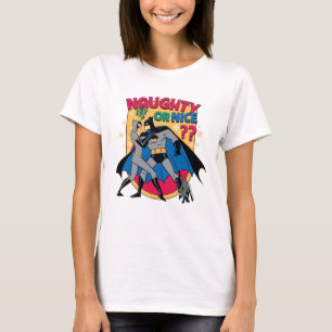 Batman   Frau unter Mistletoe naughty oder Nice T-Shirt