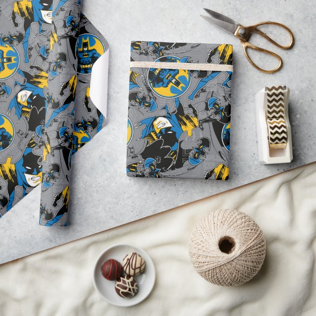Batman Full Throttle Wurf Muster Geschenkpapier (Kunsthandwerk)