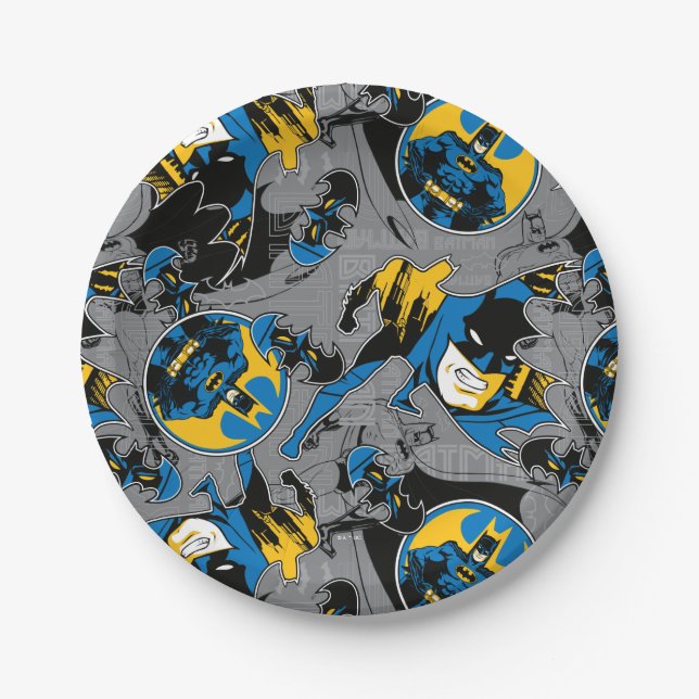 Batman Full Throttle Wurf Muster Pappteller (Vorderseite)