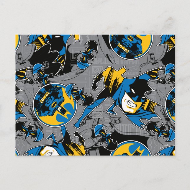 Batman Full Throttle Wurf Muster Postkarte (Vorderseite)