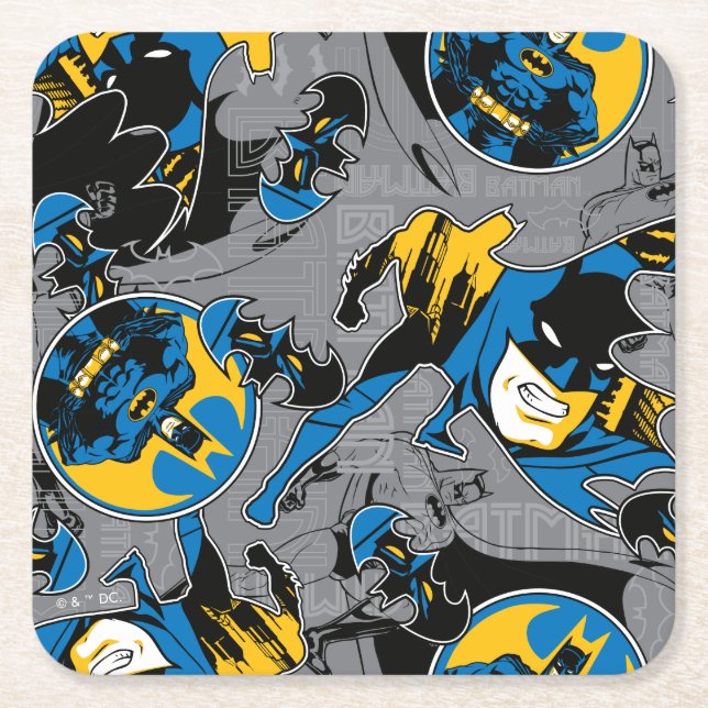 Batman Full Throttle Wurf Muster Rechteckiger Pappuntersetzer (Vorderseite)