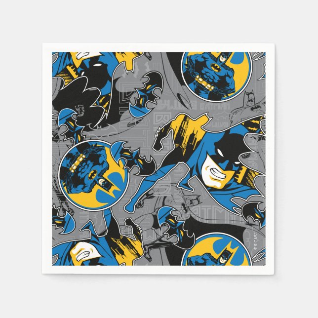 Batman Full Throttle Wurf Muster Serviette (Vorderseite)
