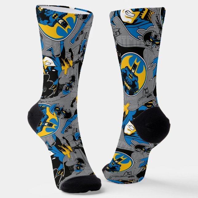 Batman Full Throttle Wurf Muster Socken (Gewinkelt)