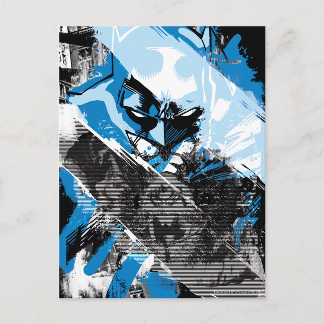 Batman Future Cityscape Montage Postkarte (Vorderseite)