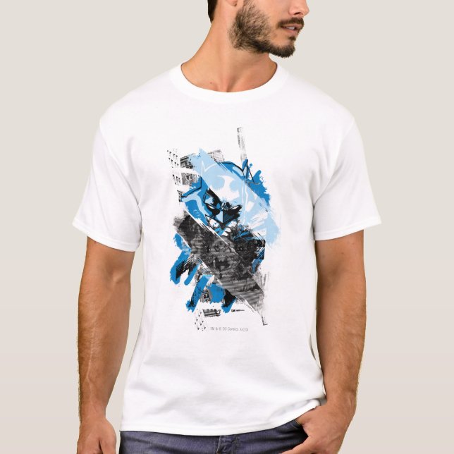 Batman Future Cityscape Montage T-Shirt (Vorderseite)