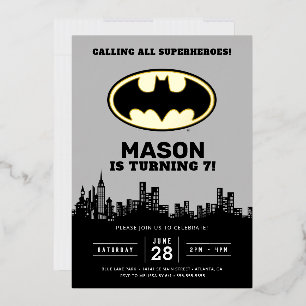 Batman - Gotham City Geburtstagseinladung Folieneinladung