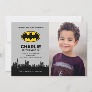 Batman - Gotham City | Jungen zum Geburtstag - Fot Einladung