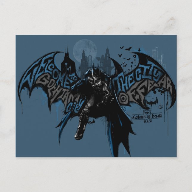 Batman Gotham City Paint Tropfen Graphic Postkarte (Vorderseite)