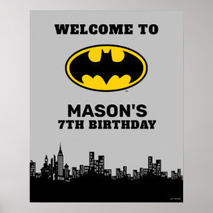 Batman - Gotham City   Super Hero Birthday Sign Poster