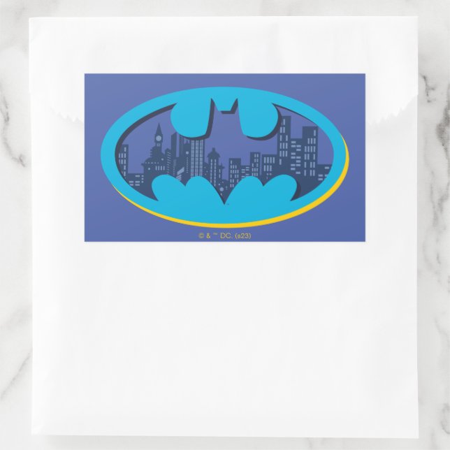 Batman | Gotham City Symbol Rechteckiger Aufkleber (Tasche)