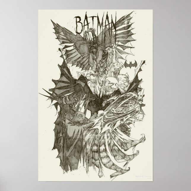 Batman Graphic Novel Pencil Sketch Poster (Vorne)