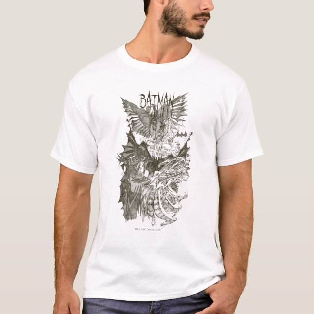 Batman Graphic Novel Pencil Sketch T-Shirt (Vorderseite)