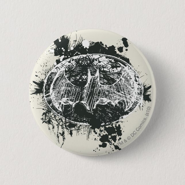 Batman Grunge Spritzer Sketch Button (Vorderseite)