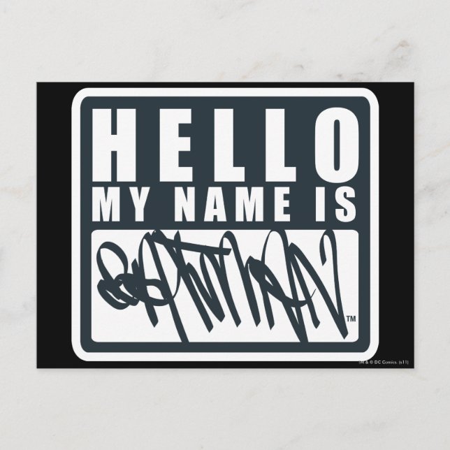 Batman | Hallo Mein Name ist das Batman-Logo Postkarte (Vorderseite)