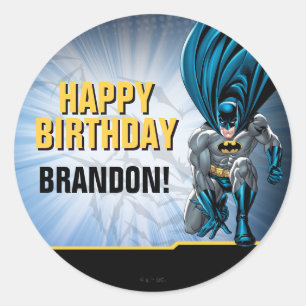 Batman   Happy Birthday Runder Aufkleber