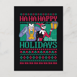 Batman   Happy Holidays Joker & Harley Quinn Feiertagspostkarte