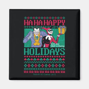 Batman   Happy Holidays Joker & Harley Quinn Magnet