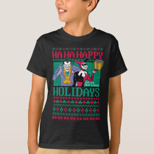 Batman   Happy Holidays Joker & Harley Quinn T-Shirt
