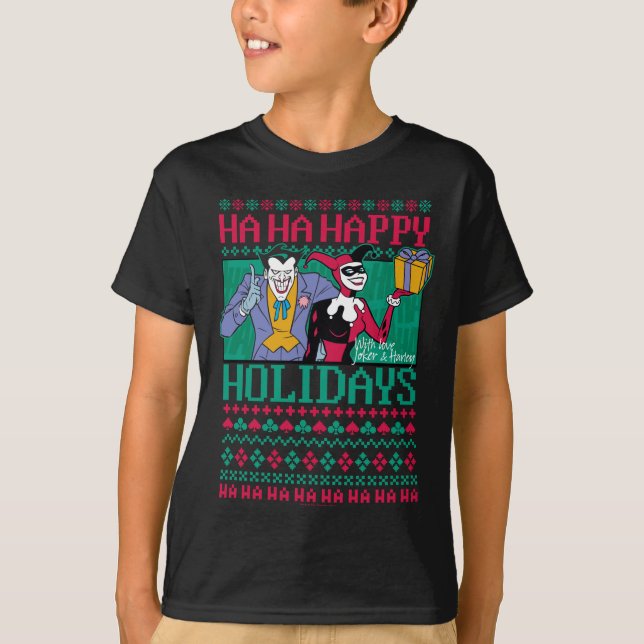Batman | Happy Holidays Joker & Harley Quinn T-Shirt (Vorderseite)
