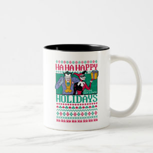 Batman   Happy Holidays Joker & Harley Quinn Zweifarbige Tasse