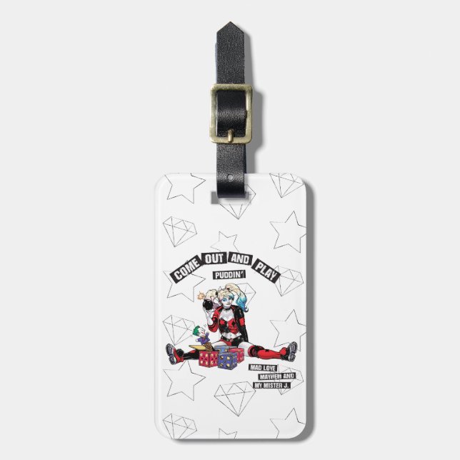 Batman | Harley Quinn "Come out and Play Puddin" Gepäckanhänger (Vorderseite vertikal)