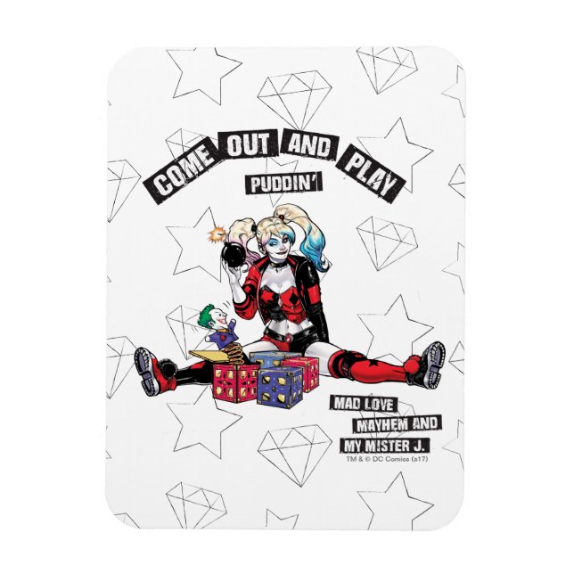 Batman | Harley Quinn "Come out and Play Puddin" Magnet (Vertikal)