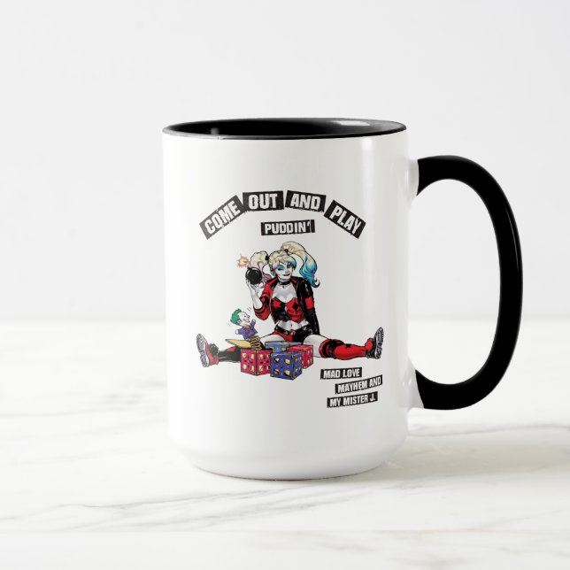 Batman | Harley Quinn "Come out and Play Puddin" Tasse (Rechts)