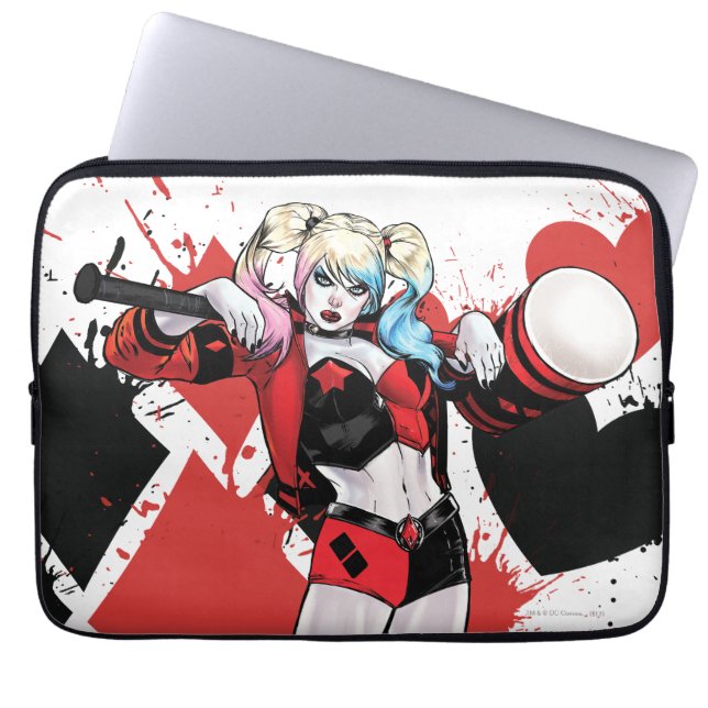 Batman | Harley Quinn Hearts & Diamonds Spritzer Laptopschutzhülle (Vorderseite)
