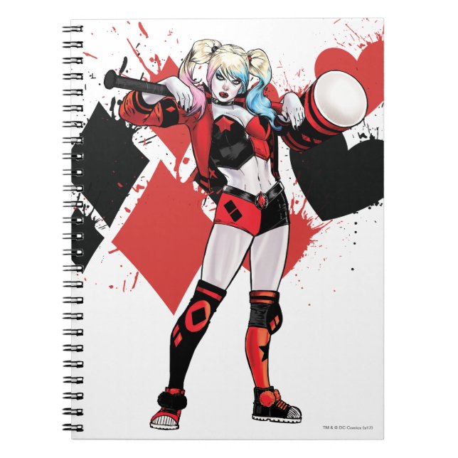 Batman | Harley Quinn Hearts & Diamonds Spritzer Notizblock (Vorderseite)